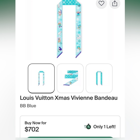 Louis Vuitton Light Blue Twilly Scarf - Picture 6 of 6